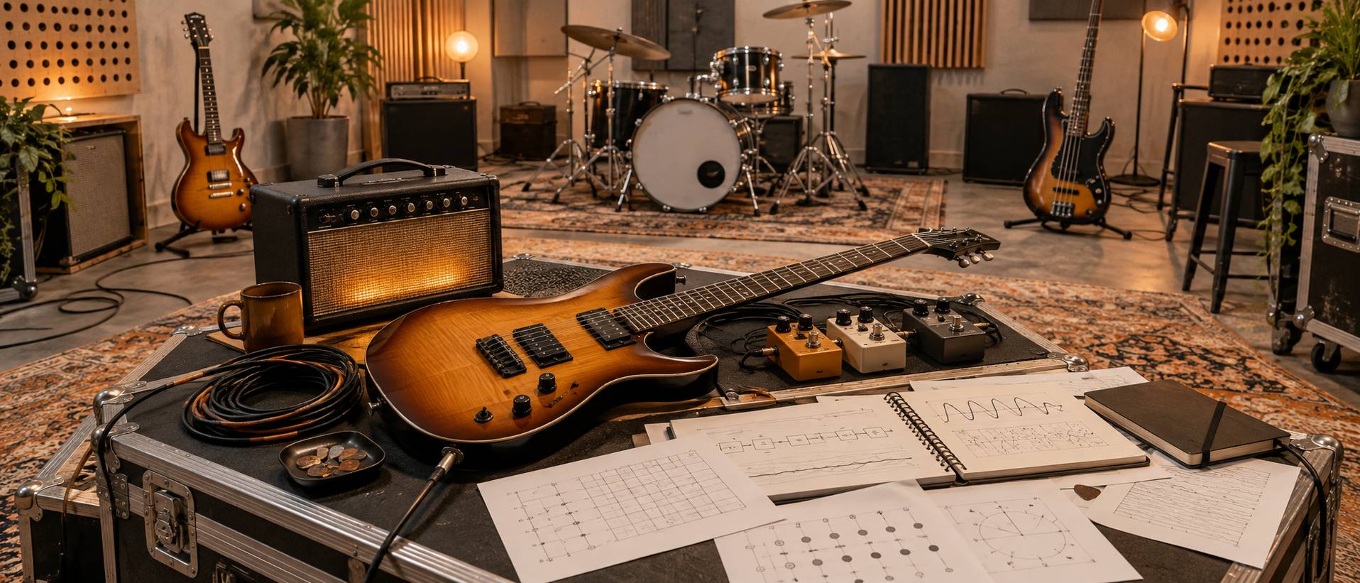 Illustration éditoriale du sujet : Chitarra solista in un tributo AC/DC: come si prepara il ruolo