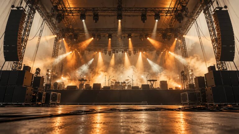 Allestimento AC/DC su palco coperto: i vincoli di altezza